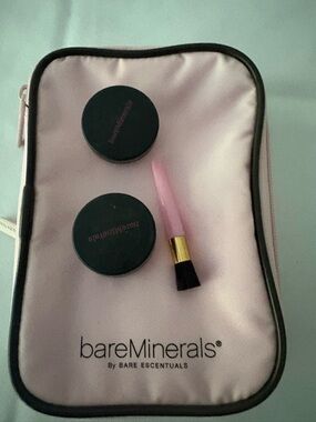 bareMinerals Pink Makeup Bag with Mini Brush and Two Powder Eye Shadows